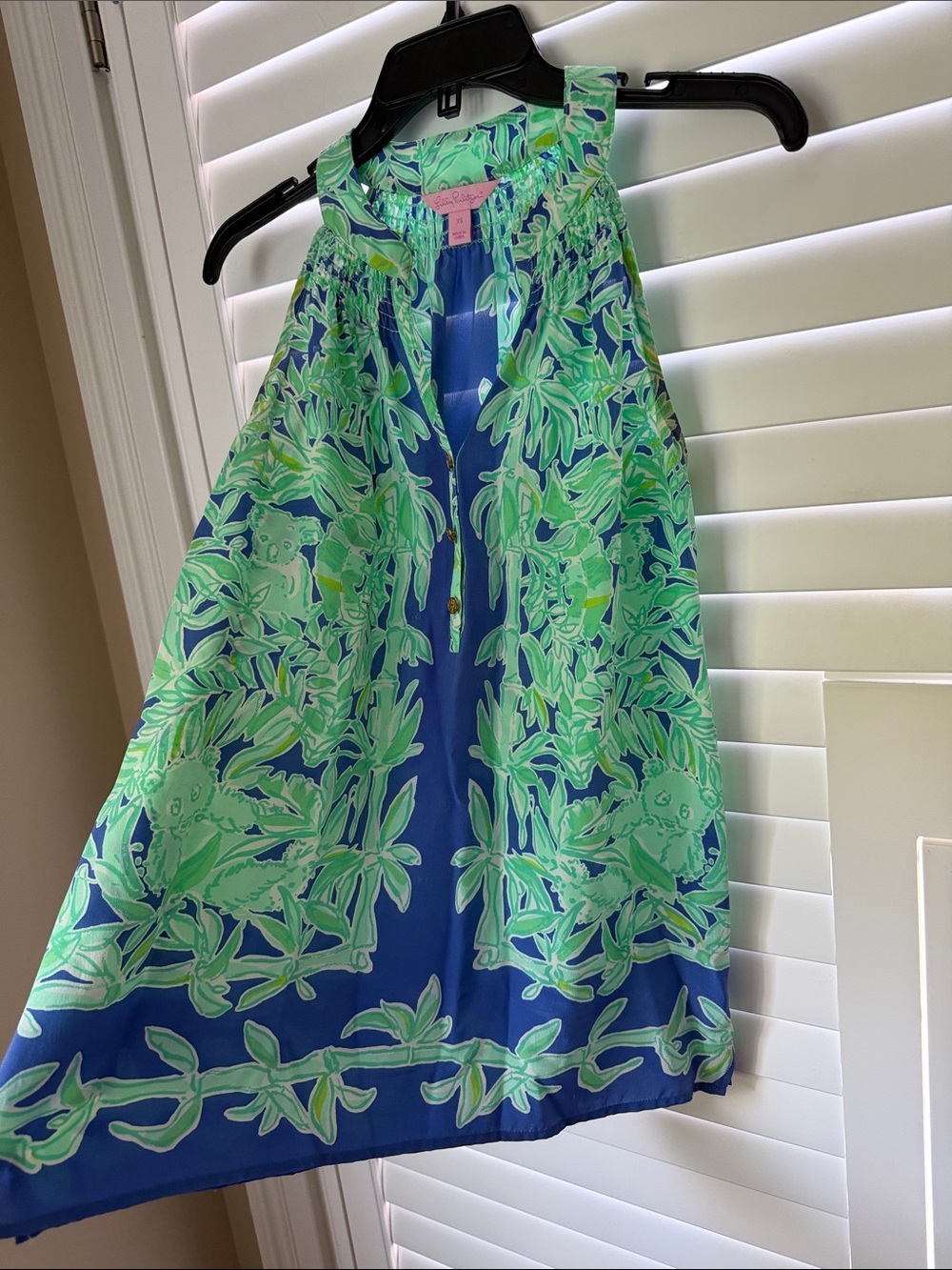 Lilly Pulitzer Blue & Green Tropical A-Line Skirt